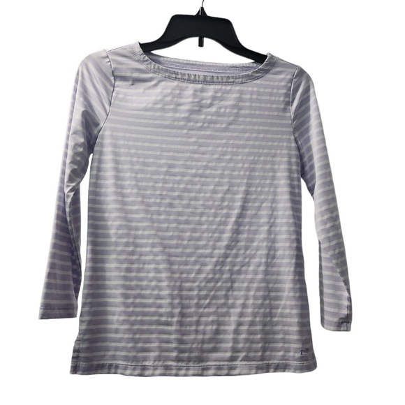 Vineyard Vines Striped Long Sleeve T-Shirt Casual Top Periwinkle Size M - Picture 1 of 4